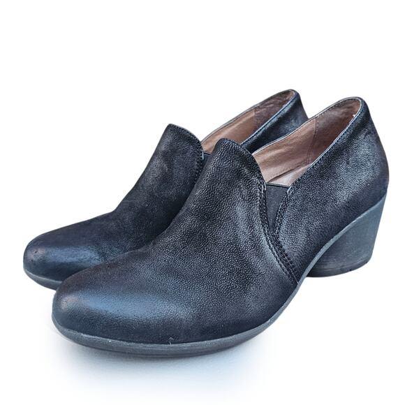 Oxford Pumps Black Nubuck Leather  Dansko Robin Size EU 37 US 6.5-7 Heeled - Picture 3 of 13